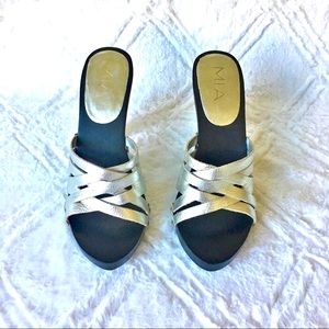 Vintage MIA Wood and Leather Sandals